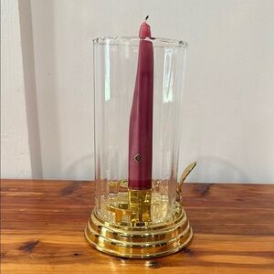 PartyLite Brass Chamber Lamp w/ Taper Candle